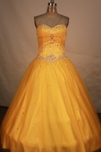 Exclusive Ball Gown Sweetheart Floor-length Gold Beading Quinceanera dress Style FA-L-190