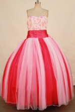 Fashionable Ball Gown Sweetheart Floor-length Pink Organza Beading Quinceanera dress Style FA-L-332