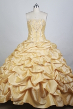 Gorgeous Ball Gown Strapless Floor-length Yellow Quinceanera Dress LZ426074