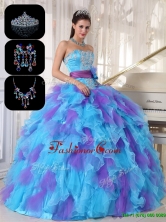 Gorgeous Multi Color Sweet 16 Gowns with Beading and Appliques  PDZY471EFOR