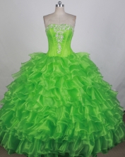 Luxurious Ball Gown Strapless Floor-length Spring Green Quinceanera Dress LZ426056