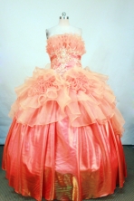 Luxurious Ball gown Strapless Floor-length Orange Quinceanera Dresses Style FA-C-115