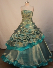 Modest Ball Gown Strapless Floor-length Brown Taffeta Beading Quinceanera dress Style FA-L-104