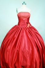 Popular Ball gown Strapless Floor-length Red Quinceanera Dresses Style FA-C-109