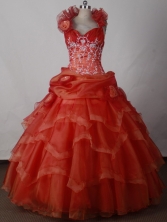 Pretty Ball Gown Halter Floor-length Pink Quinceanera Dress LJ2651