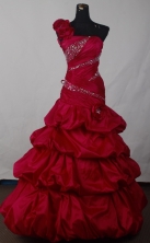 Pretty Ball Gown One Shoulder Neck Floor-length Quinceanera Dress LJ2635