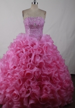 Pretty Ball Gown Strapless Floor-length Pink Quinceanera Dress Style LJ2604