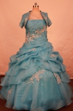 Pretty Ball Gown Strapless Floor-length Quinceanera Dresses Appliques Style FA-Z-0326