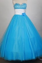 Pretty Ball Gown Sweetheart Floor-length Blue Quinceanera Dress Y042651