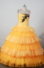 Pretty Ball gown Strapless Floor-Length Quinceanera Dresses Style FA-Y-04