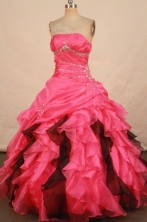 Pretty Ball gown Strapless Floor-Length Quinceanera Dresses Style FA-Y-37