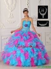 Pretty Multi Color Ball Gown Quinceanera Dresses with Appliques  QDZY464BFOR