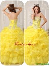 Pretty Strapless Beading and Ruffles Quinceanera Gowns  QDZY054BFOR