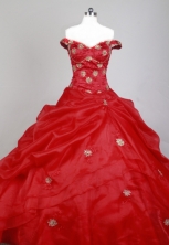 Romantic Ball Gown Strapless Floor-length Florid Quinceanera Dress X0426067