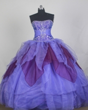 Romantic Ball Gown Strapless Floor-length Quinceanera Dress LZ426032