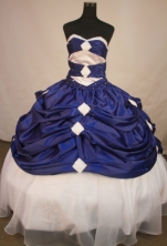 Romantic Ball Gown Sweetheart Floor-length Royal Blue Taffeta Quinceanera Dress Style FA-L-157