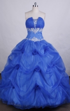 Romantic Ball gown Strapless Floor-length Organza Quinceanera Dresses Style FA-C-041