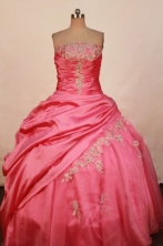 Simple Ball Gown Strapless  Floor-length Appliques Quinceanera dress Style FA-L-295