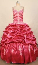 Wonderful Ball Gown Strap Floor-length Taffeta Quinceanera dress Style FA-L-294