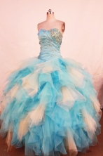 Wonderful Ball Gown Strapless Floor-length Organza Beading Quinceanera dress Style FA-L-327