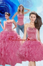 2015 Brand New Coral Red Sweet 16 Dresses with Beading and Ruffles XFNAOA06TZA1FOR