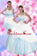 2015 Gorgeous Multi Color Halter Top Quince Dresses with Pick Ups and Beading XFNAO085TZFOR