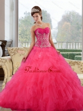2015 Unique Ball Gown Sweet 15 Dresses with Ruffles and Appliques QDDTB34002FOR