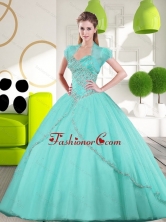 2015 Unique Sweetheart Ball Gown Quinceanera Gown with Appliques QDDTB35002FOR