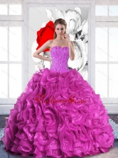 2015 Unique Sweetheart Quinceanera Dresses with Beading and Ruffles QDDTD37002FOR