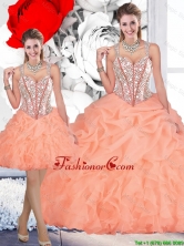 2016 Fall Perfect Straps Orange Detachable Quinceanera Dresses with Beading QDDTA116001FOR
