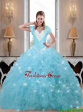 Elegant 2015 Fall Beaded and Ruffles Quinceanera Dresses in Baby Blue SJQDDT90002FOR