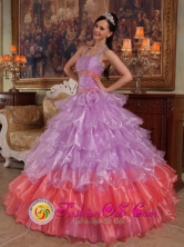 For 2013 Cabo Rojo Puerto Rico Graduation Lavender Halter Discount Quinceanera Dress With Organza Beading  Wholesale Style QDZY253FOR