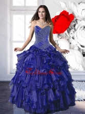 Unique 2015 Appliques and Ruffles Quinceanera Dresses in Royal Blue QDDTC35002FOR