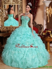 Unique Apple Green Sweetheart Beading and Ruffles Quinceanera Dresses for 2016   QDZY663AFOR
