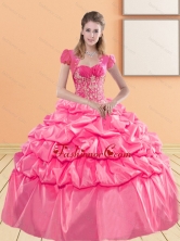Unique Sweetheart 2015 Quinceanera Gown with Appliques and Pick Ups 246.25 QDDTB13002FOR
