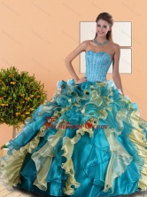 2015 Lovely Sweetheart Quinceanera Dress with Beading and Ruffles QDDTD32002FOR