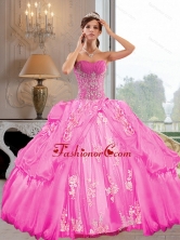 2015 Remarkable Strapless Ball Gown Quinceanera Dresses with Appliques QDDTB31002FOR