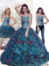 Lovely Appliques and Pick Ups Sweetheart Quinceanera Dresses in Multi Color SJQDDT26001FOR
