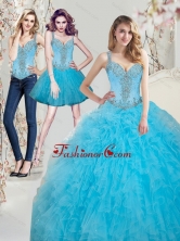 Lovely Beading Aqua Blue Dress for Quinceanera SJQDDT27001FOR