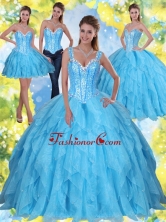 Lovely Beading and Ruffles Baby Blue Quinceanera Dresses with Sweetheart SJQDDT23001FOR