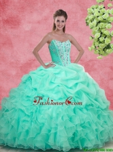 Luxurious Apple Green Quinceanera Gowns with Beading and Ruffles SJQDDT96002FOR