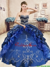 Luxurious Royal Blue Sweet 16 Dress with Beading and Embriodery YYPJ039-1FOR