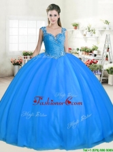 New Style Straps Beaded Big Puffy Sweet 16 Dress in Tulle YYPJ053-2FOR