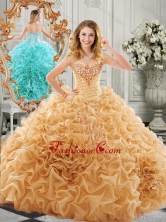2016 Low Price Big Puffy Beaded and   Ruffled Quinceanera Gown in Organza SJQDDT517002FOR