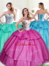 Discount Big Puffy Quinceanera Dress with Beading and Ruffled Layers YYPJ032FOR