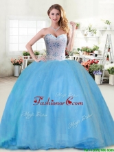Modest Beaded Tulle Sweet 16 Dress in Baby Blue YYPJ030-1FOR
