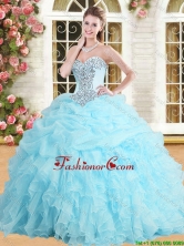 Perfect Applique and Ruffled Quinceanera Dress in Baby Blue YSQD001-1FOR