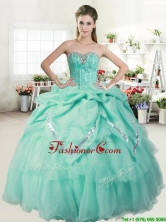 Romantic Apple Green Quinceanera Dress with Beading and Pick Ups for Spring YYPJ055-1FOR