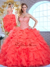 Simple Sweetheart Quinceanera Dresses with Beading and Ruffles SJQDDT377002FOR