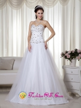 2013 Taffeta and Tulle Beading Prom Dress with White A-line Sweetheart Floor-length INSanta Cruz Bolivia Wholesale Style MLXN019FOR 